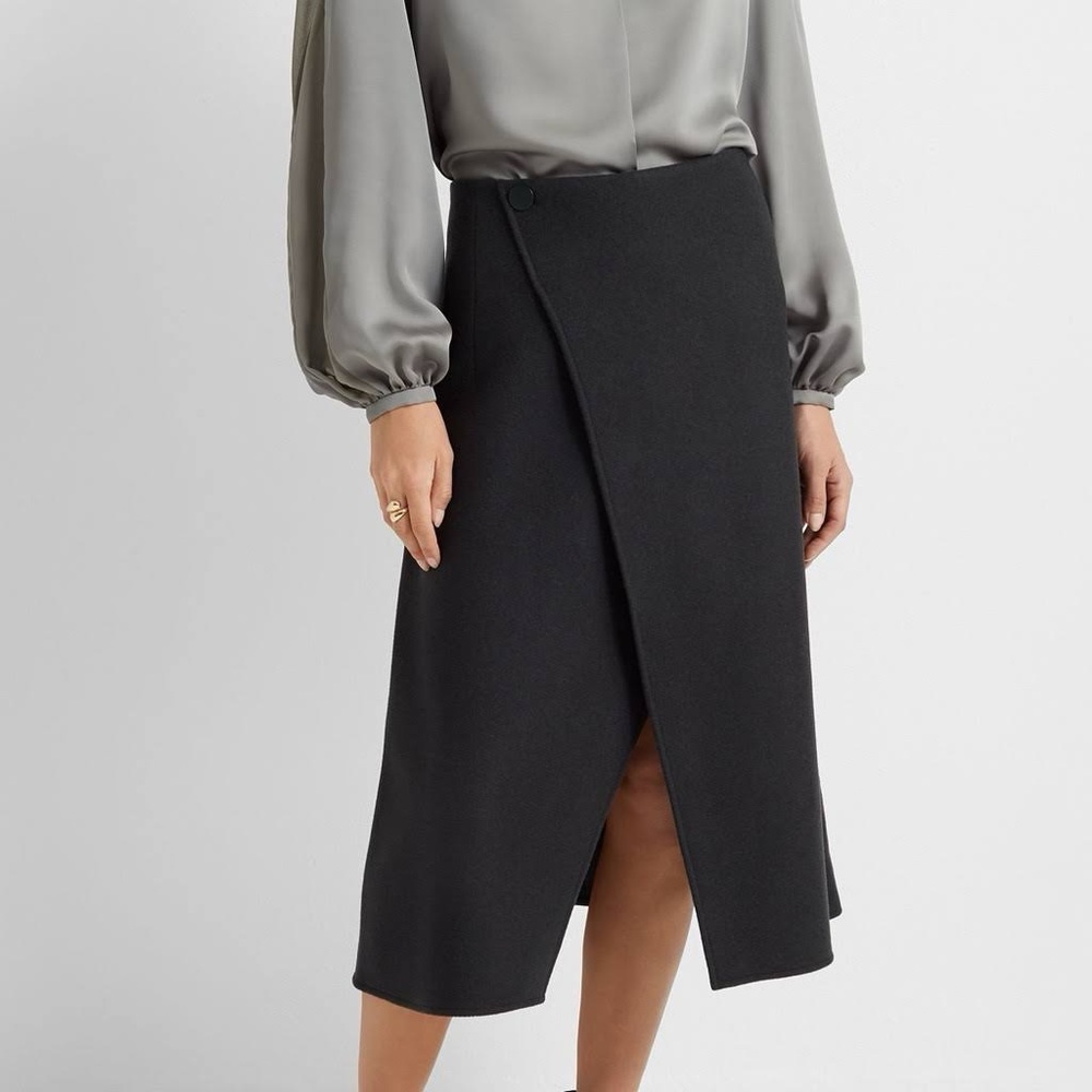 NWT Club Monaco Fall Wool A-Line Skirt in Charcoal Size XS